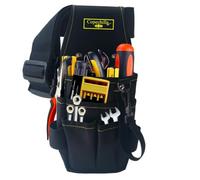 Copechilla sac a outils noir professionnel avec ceinture confortable élargissement réglable,Renfort de rivet,solide résistant à l'usure, matériau nylon épais à double couche,famille ou professionnel