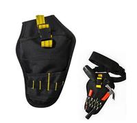 Copechilla Sac à Outils pour perceuse électrique sans Fil avec Ceinture réglable,Sacs Porte-Outils Noir pour perceuse électrique et forets