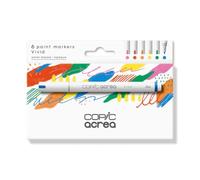 COPIC Marqueur acrea Vivid – Encre à base d'eau et de pigments, pointe 0,8–1,2 mm – Set de 6