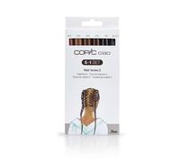 Copic Ciao 5+1 Set « Hair Tones 2 », 5 Twin Marker avec une pointe moyenne et une pointe brush, incl. Multiliner Black 0,3 mm