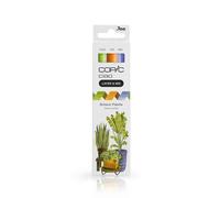 COPIC Ciao LAYER & MIX « Botanic Palette », Set de marqueurs de 3 couleurs différentes, marqueur de mise en page avec une pointe moyenne et une pointe brosse.