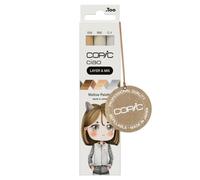 COPIC Ciao LAYER & MIX « Mellow Palette », Set de marqueurs de 3 couleurs différentes, marqueur de mise en page avec une pointe moyenne et une pointe brosse.