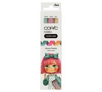 COPIC Ciao LAYER & MIX « Vibrant Palette », Set de marqueurs de 3 couleurs différentes, marqueur de mise en page avec une pointe moyenne et une pointe brosse.