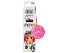 COPIC Ciao LAYER & MIX « Vibrant Palette », Set de marqueurs de 3 couleurs différentes, marqueur de mise en page avec une pointe moyenne et une pointe brosse.