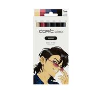 Copic Ciao MANGA Set Sota, set de marqueurs comprenant 5 nuances de rouge vif et violet mat, dont 1 Multiliner 0,3 mm en bleu, marqueur double avec une pointe moyenne et une pointe pinceau