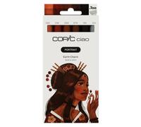Copic Ciao PORTRAIT Set Earth Charm, 5 tons de brun, y compris 1 Multiliner 0,3 mm en noir, Twin Marker avec une pointe moyenne et une pointe Brush