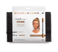 COPIC Ciao double face Brush & Chisel 12 marqueurs à alcool, tons chair dans une trousse à crayons