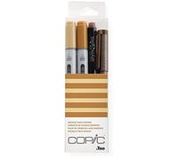 Copic Ciao Set « Doodle Pack Brown », Set de 4 pièces avec 2 marqueurs Twin avec une pointe moyenne et une pointe Brush, y compris Multiliner et Glitter Pen