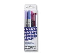 COPIC Ciao Set "Doodle Pack Purple", 4er Set mit 2 Twin Marker mit einer mittelbreiten und einer Brush-Spitze inkl. Multiliner und Glitter Pen