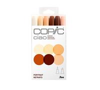 COPIC Ciao Set « Portrait », 6 marqueurs Twin avec une pointe moyenne et une pointe Brush