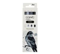 Copic Ciao Shade Set "Dark Cool Gray", 3 marqueurs Twin avec une pointe moyenne et une pointe Brush, y compris Multiliner Cool Gray 0,5 mm