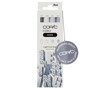 COPIC Marqueur Ciao Shade Light Cool Gray – 3x double pointe (moy.+brush) + Multiliner 0,3 mm
