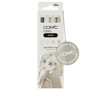 COPIC Marqueurs Ciao Kit 3+1 SHADE Light Warm Gray – double pointe + Multiliner 0,3 mm
