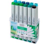COPIC Classic marqueurs double face Fine & Chisel 12pcs, pour paysage