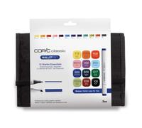 Copic Classic Set Marqueurs graphiques en portefeuille - Couleurs de base - Rechargeable avec Copic Ink - 12pcs