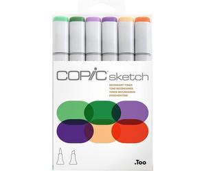 COPIC Marker sketch Set de 6 "Tonalités secondaires