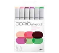 COPIC Set de 6 Marqueurs Sketch Floral Favorite 1 – Double pointe (moyenne + brosse)