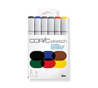 COPIC Marqueurs Sketch Bold Primaries – Kit de 6 couleurs vives (Manga)
