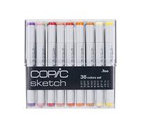 COPIC® Sketch Set de marqueurs de mise en page, couleurs assorties 1,0 + 6,0 mm, 36 pcs.