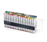 COPIC Set de 72 marqueurs Sketch – encre à alcool permanente, double pointe, rechargeable – Set C
