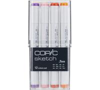 Copic Sketch Set Marqueur graphique - Rechargeable avec Copic Ink - 12pcs