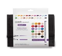 COPIC Sketch double face Pinceau et ciseau 24 pièces, Coffret de départ dans une trousse à crayons