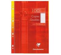 Copie double A4 - CLAIREFONTAINE - 90g - Étui de 100 - Perforée - Grand carreaux