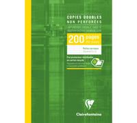 Copies doubles 200 pages 5 x 5 format A4 21 x 29,7 cm Clairefontaine - non perforées