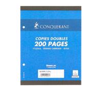 Copies doubles 200 pages seyès 17 x 22 cm Conquérant Sept - perforées