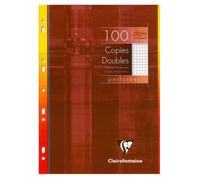 Copies doubles - CLAIREFONTAINE - 21x29,7 cm - 100 pages - Blanc - Q.5x5 + marge