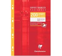 Copies doubles - CLAIREFONTAINE - A4 - 200 pages - 90g - perforées grands carreaux