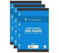Copies Doubles - CONQUERANT - 200 Pages - A4 - 70g - Petits Carreaux