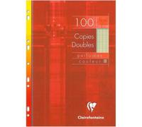 Copies doubles de couleur sous étui A4 100 pages perforées grands carreaux