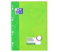 Copies doubles Oxford A4 grands carreaux Seyès 200 pages étui carte vert