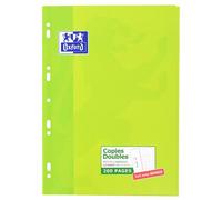 Copies doubles Oxford A4 petits carreaux 5mm margés 200 pages étui carte vert