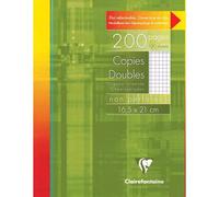 Copies doubles sous étui 16,5x21cm 200 pages non perforées petits carreaux + marge - Blanc