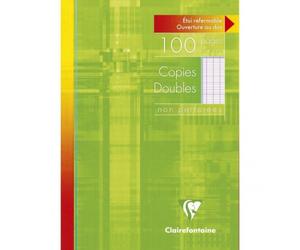 Copies doubles sous étui A4 100 pagesnon perforées grands carreaux