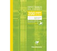 Copies doubles sous étui A4 200 pages non perforées grands carreaux