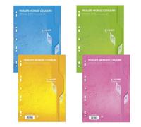 Copies Simples - Perforées - Grands Carreaux - A4 - Assortiment De Couleurs - 400 Feuilles