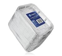 Coppice Mini Barquettes Aluminium 19x13x2,5 cm - Lot de 50 | Jetables, Cuisson, BBQ, Congélation, Four, & Friteuse à air | Aluminium Alimentaire Recyclable, Réutilisable