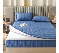 Coprimaterasso Imperméable à 360° avec Cerniera Imbottito en Poliestere Letto King (193 x 203,2 x 30,5 cm) Protezione Completa Comfort e Stile Blu Chiaro