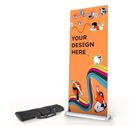 Copykrea - Roll up personnalisé avec base renforcée | Présentoir publicitaire rétractable avec impression incluse de 85x200 cm | Structure argentée + étui de transport