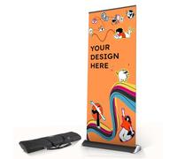 Copykrea - Roll up personnalisé avec base renforcée | Présentoir publicitaire rétractable avec impression incluse de 85x200 cm | Structure noir + étui de transport