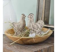 Coq et poule Gesualdo marron vieilli H/L/P env. 16/5.5/11 cm
