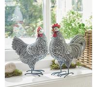 Coq et poule Mannis noir/blanc