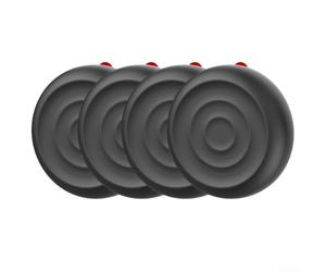 Coque en silicone pour Moto Tag 2 avec autocollant puissant - Coque de protection antichoc anti-perte pour bagages, vélos, télécommandes - Noir (4 pièces)
