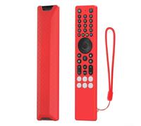 Coque en silicone pour télécommande TCL RC833A offrant une protection fiable, lavable et prise en main sûre avec cordon intégré (rouge)