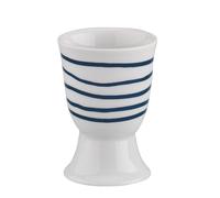 Coquetier Cilio Amici, porcelaine, diamètre 5 x 7 cm, rayures bleu marine