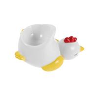 Coquetier de Pâques en Céramique, Poussin Blanc pour Petit Déjeuner | Support à Œufs de Comptoir, Rangement Facile à Nettoyer, Style Festif Vintage, Usage la Cuisine