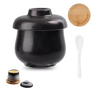 Coquetiers coquetiers coquetiers avec couvercles, 250 ml en céramique vintage pour œufs à la coque et cuits à la vapeur, cuiseur de petit-déjeuner en porcelaine pour chawanmushi, soupe, pudding et